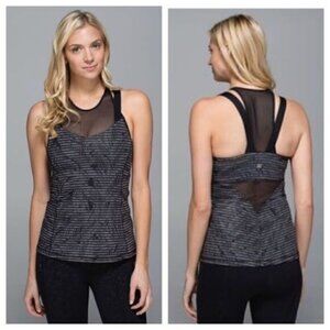 LULULEMON Black Grey Running In The City Tank Top Size 6